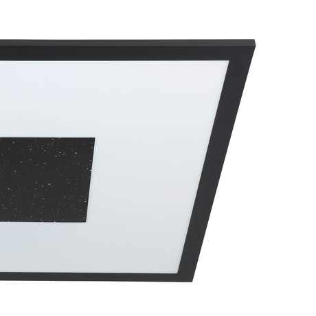 Eglo EU Marmorata LED Ceiling Light Square Black Panel with Night Sky Effect, Warm White 3000K