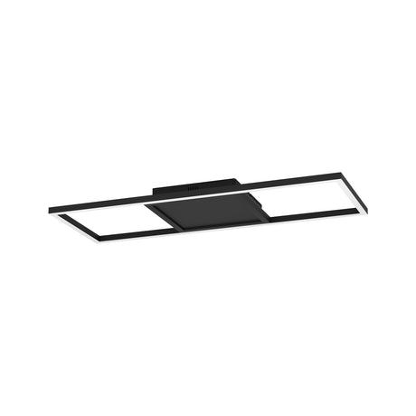 Eglo EU Calagrano-Z Black Aluminium & Steel LED Smart Control Ceiling Light, Rectangular