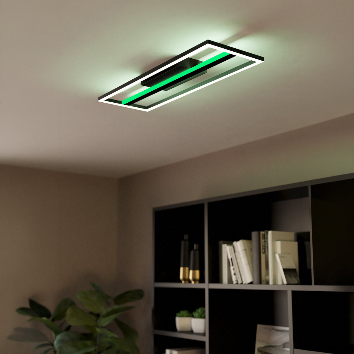 Eglo EU Calagrano-Z Black Aluminium & Steel LED Smart Control Ceiling Light