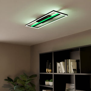 Eglo EU Calagrano-Z Black Aluminium & Steel LED Smart Control Ceiling Light