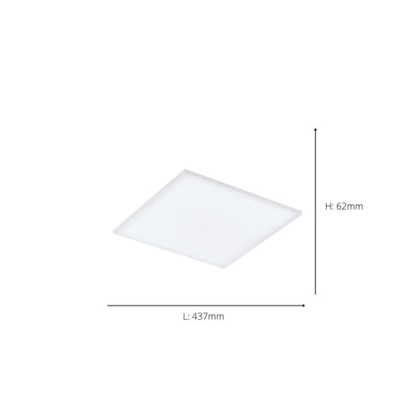 Eglo EU TRUPIANA LED Ceiling Light – RGB & Tuneable White, Dimmable, Remote Control, White, 2900lm