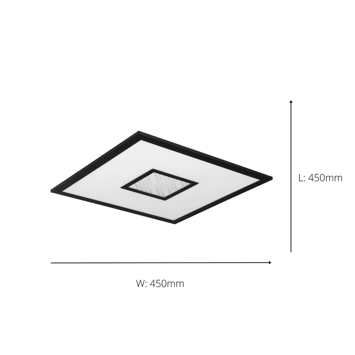 Eglo EU Bordonara LED Square Ceiling Light with RGB Centre and Remote Control