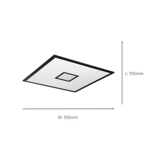 Eglo EU Bordonara Square LED Ceiling Light with RGB Centre and Remote Control