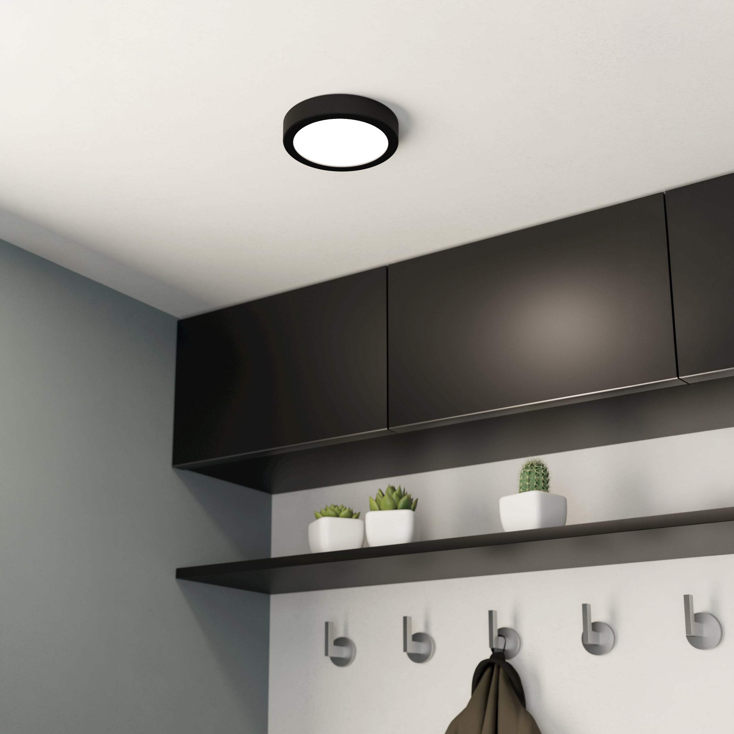 Eglo EU Fueva 5 Satin Nickel LED Round Surface-Mounted Ceiling Light, 16cm, 3000K product image - Endon Lighting from First Light Direct with great prices and fast UK delivery