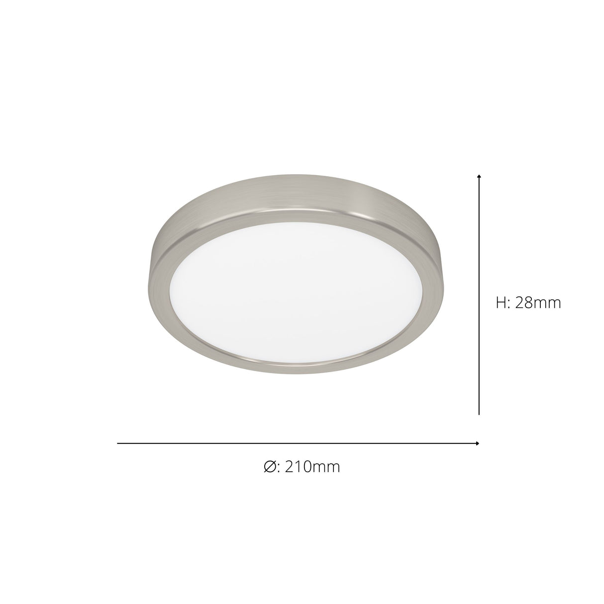 Eglo EU FUEVA?5 LED Surface?Mounted Light – Satin Nickel Steel, Warm White, Dimmable Ultra?Slim Ceiling Light, Indoor Lighting