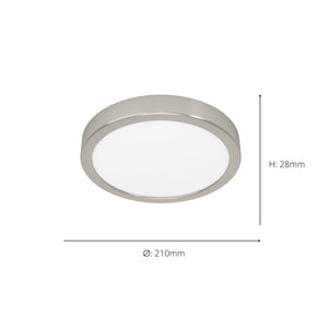 Eglo EU FUEVA?5 LED Surface?Mounted Light – Satin Nickel Steel, Warm White, Dimmable Ultra?Slim Ceiling Light, Indoor Lighting