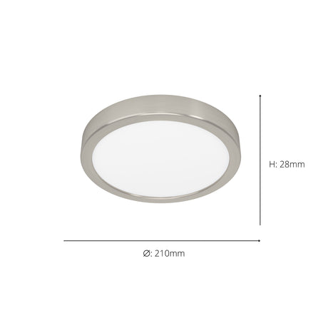 Eglo EU FUEVA?5 LED Surface?Mounted Light – Satin Nickel Steel, Warm White, Dimmable Ultra?Slim Ceiling Light, Indoor Lighting