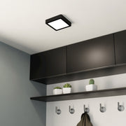 Eglo EU Fueva 5 Black LED Square Surface-Mounted Ceiling Light, 16cm, 3000K