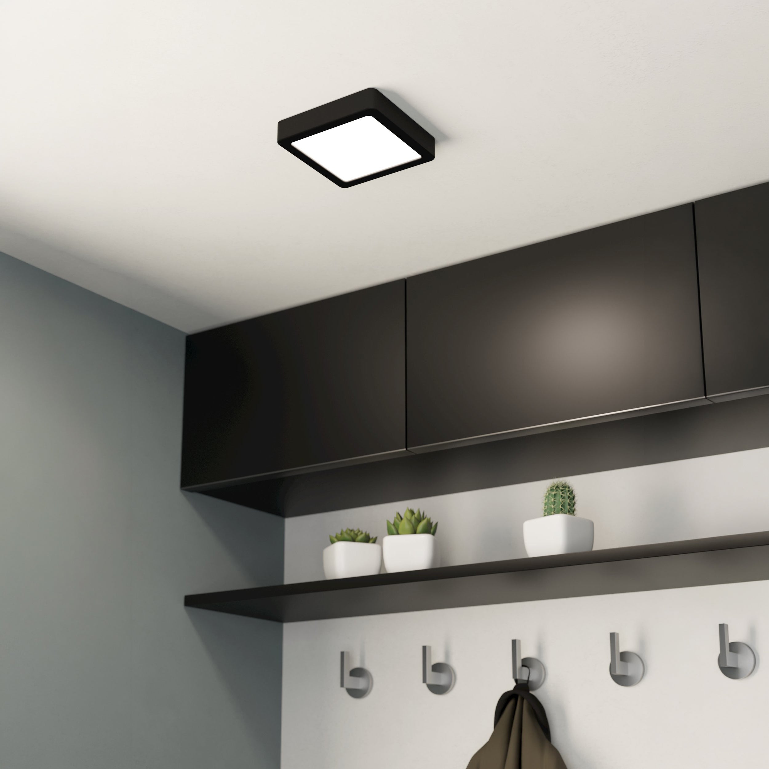 Eglo EU Fueva 5 White LED Square Surface-Mounted Ceiling Light, 16cm, 3000K product image - Endon Lighting from First Light Direct with great prices and fast UK delivery