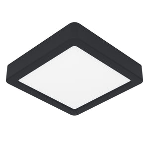 Eglo EU Fueva 5 Black LED Square Surface-Mounted Ceiling Light, 16cm, 3000K