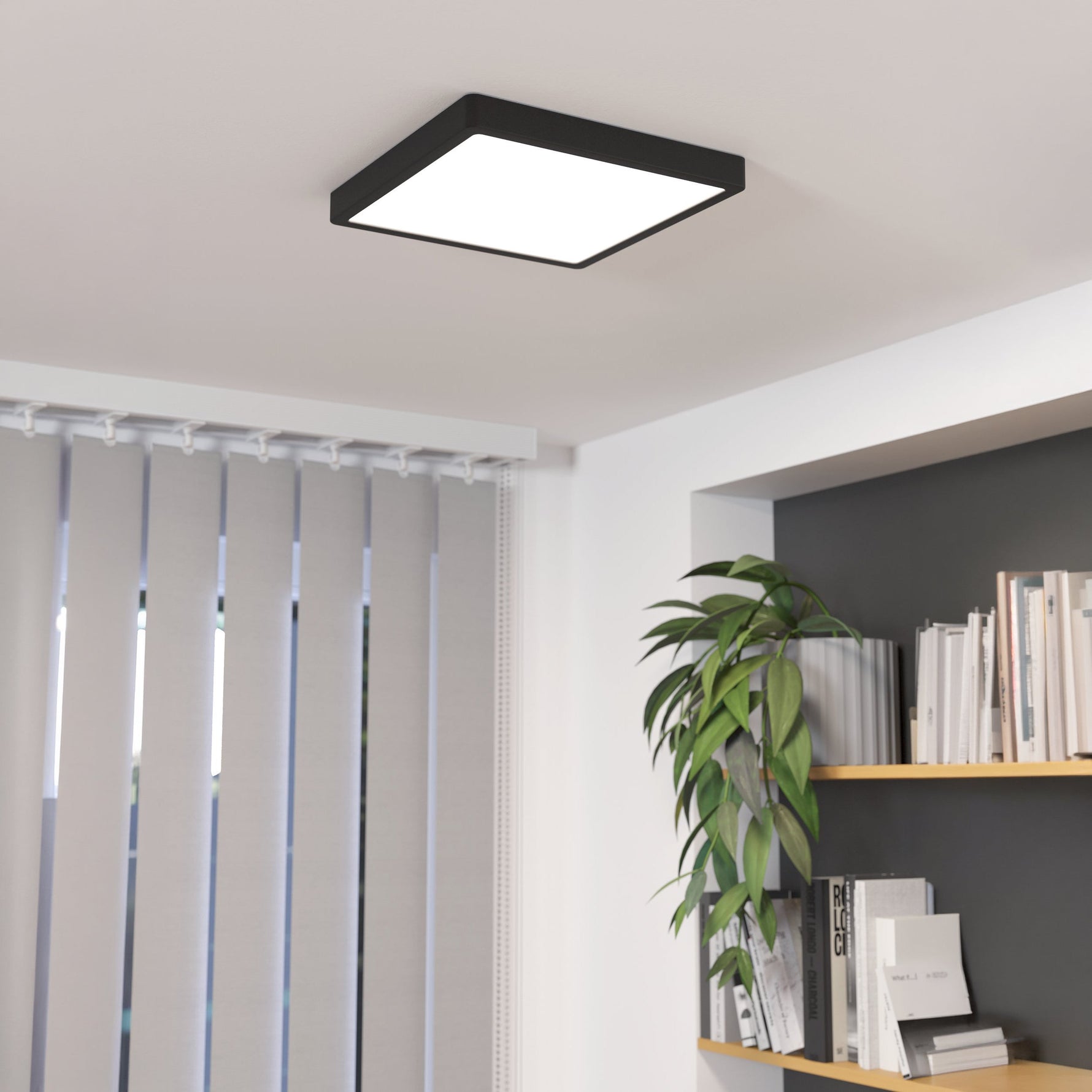 Eglo EU FUEVA?5 Surface?Mounted LED Ceiling Light – White Steel, Square, Dimmable Warm White, Indoor Lighting product image - Endon Lighting from First Light Direct with great prices and fast UK delivery