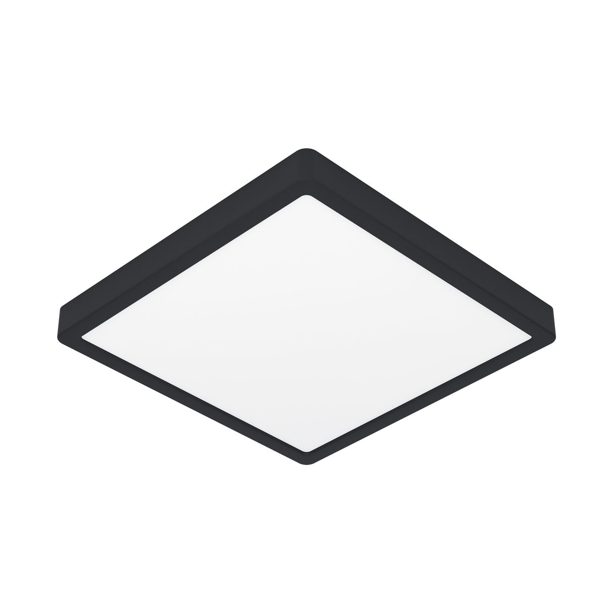 Eglo EU FUEVA?5 Surface?Mounted LED Ceiling Light – Black Steel, Square, Dimmable Warm White, Indoor Lighting