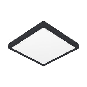 Eglo EU FUEVA?5 Surface?Mounted LED Ceiling Light – Black Steel, Square, Dimmable Warm White, Indoor Lighting
