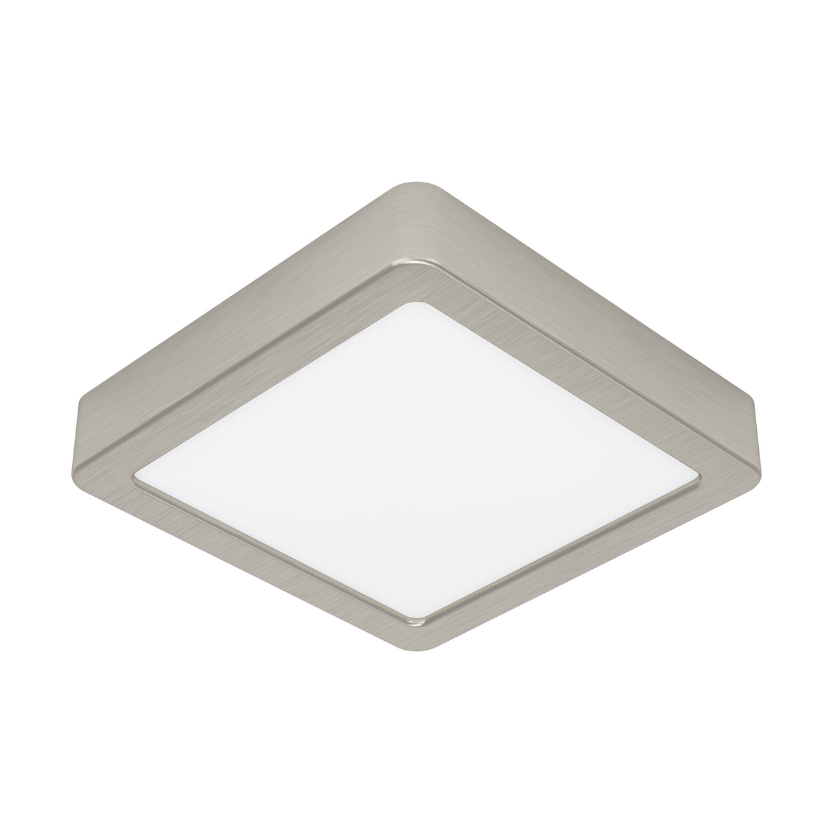 Eglo EU Fueva 5 Satin Nickel LED Square Surface-Mounted Ceiling Light, 16cm, 3000K