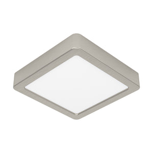 Eglo EU Fueva 5 Satin Nickel LED Square Surface-Mounted Ceiling Light, 16cm, 3000K