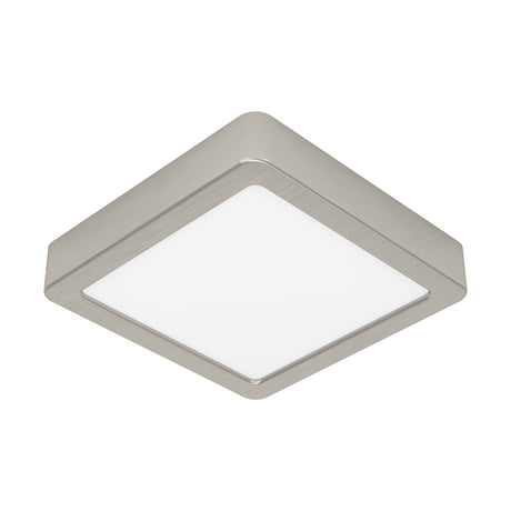 Eglo EU Fueva 5 Satin Nickel LED Square Surface-Mounted Ceiling Light, 16cm, 3000K