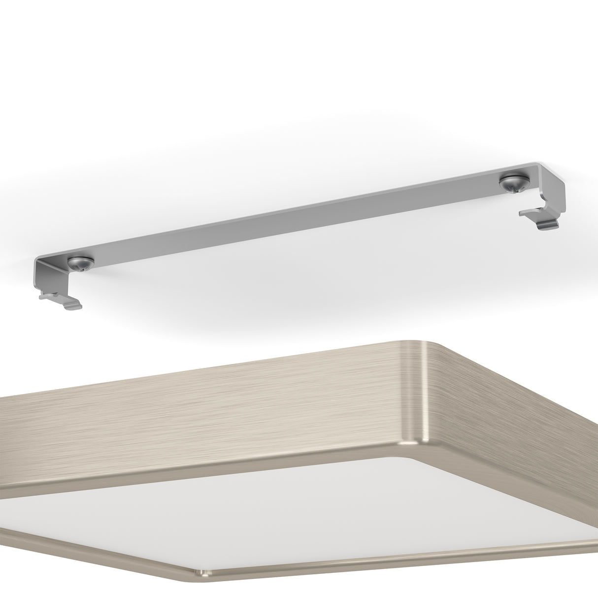 Eglo EU FUEVA?5 LED Surface?Mounted Light – Satin Nickel Steel, Warm White, Dimmable Square Ceiling Light, Indoor Lighting