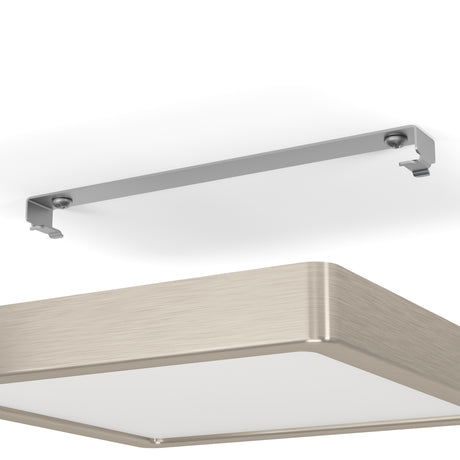 Eglo EU FUEVA?5 LED Surface?Mounted Light – Satin Nickel Steel, Warm White, Dimmable Square Ceiling Light, Indoor Lighting