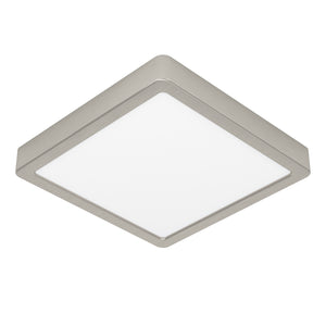 Eglo EU FUEVA?5 LED Surface?Mounted Light – Satin Nickel Steel, Warm White, Dimmable Square Ceiling Light, Indoor Lighting