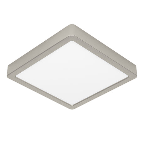 Eglo EU FUEVA?5 LED Surface?Mounted Light – Satin Nickel Steel, Warm White, Dimmable Square Ceiling Light, Indoor Lighting