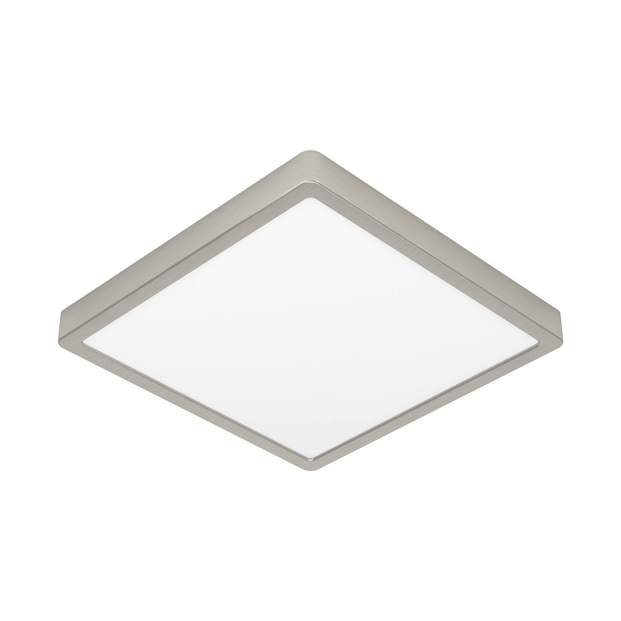 Eglo EU FUEVA?5 Surface?Mounted LED Ceiling Light – Satin Nickel Steel, Square, Dimmable Warm White, Indoor Lighting