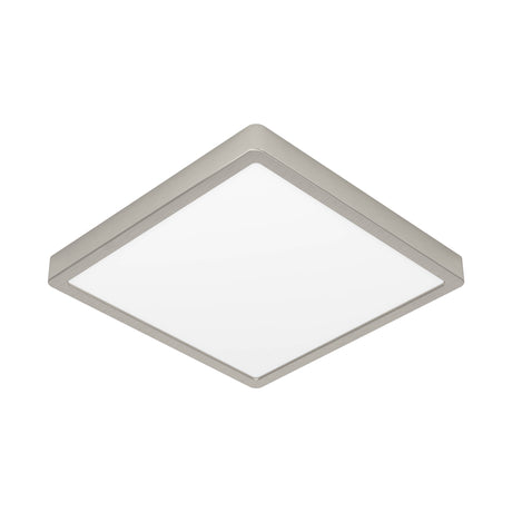 Eglo EU FUEVA?5 Surface?Mounted LED Ceiling Light – Satin Nickel Steel, Square, Dimmable Warm White, Indoor Lighting