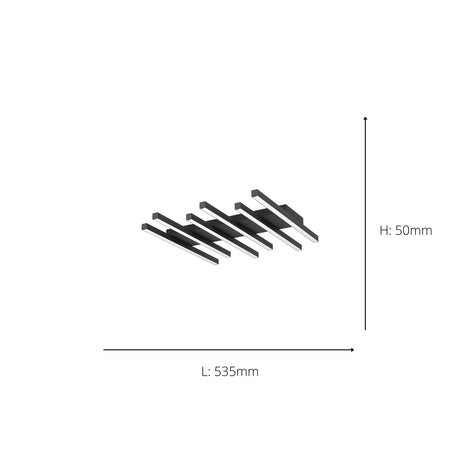 Eglo EU PADULARI LED Ceiling Light – Black Finish, Tuneable White 3000–6500K, Remote Control, 535mm Indoor Ceiling Light