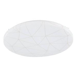 Eglo EU Rende LED Round Flush Ceiling Light With Geometric Motif