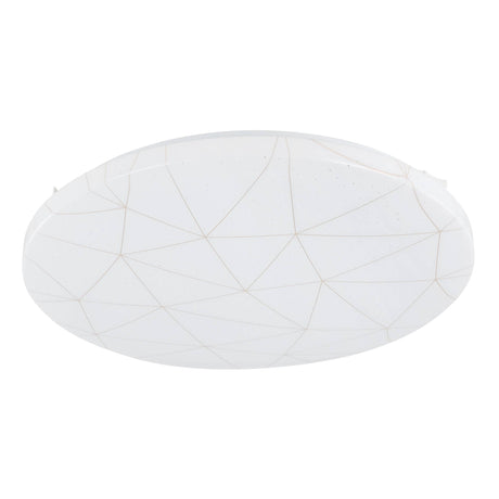 Eglo EU Rende LED Round Flush Ceiling Light With Geometric Motif