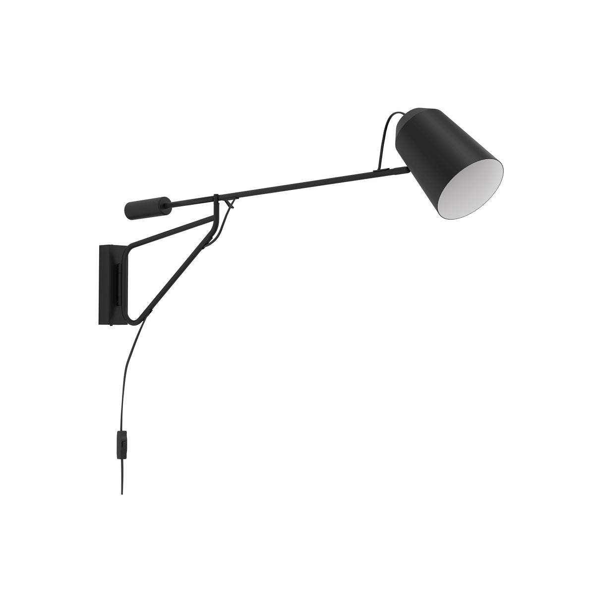 Eglo EU Loreto 1 Black & White Steel Minimalist Wall Light