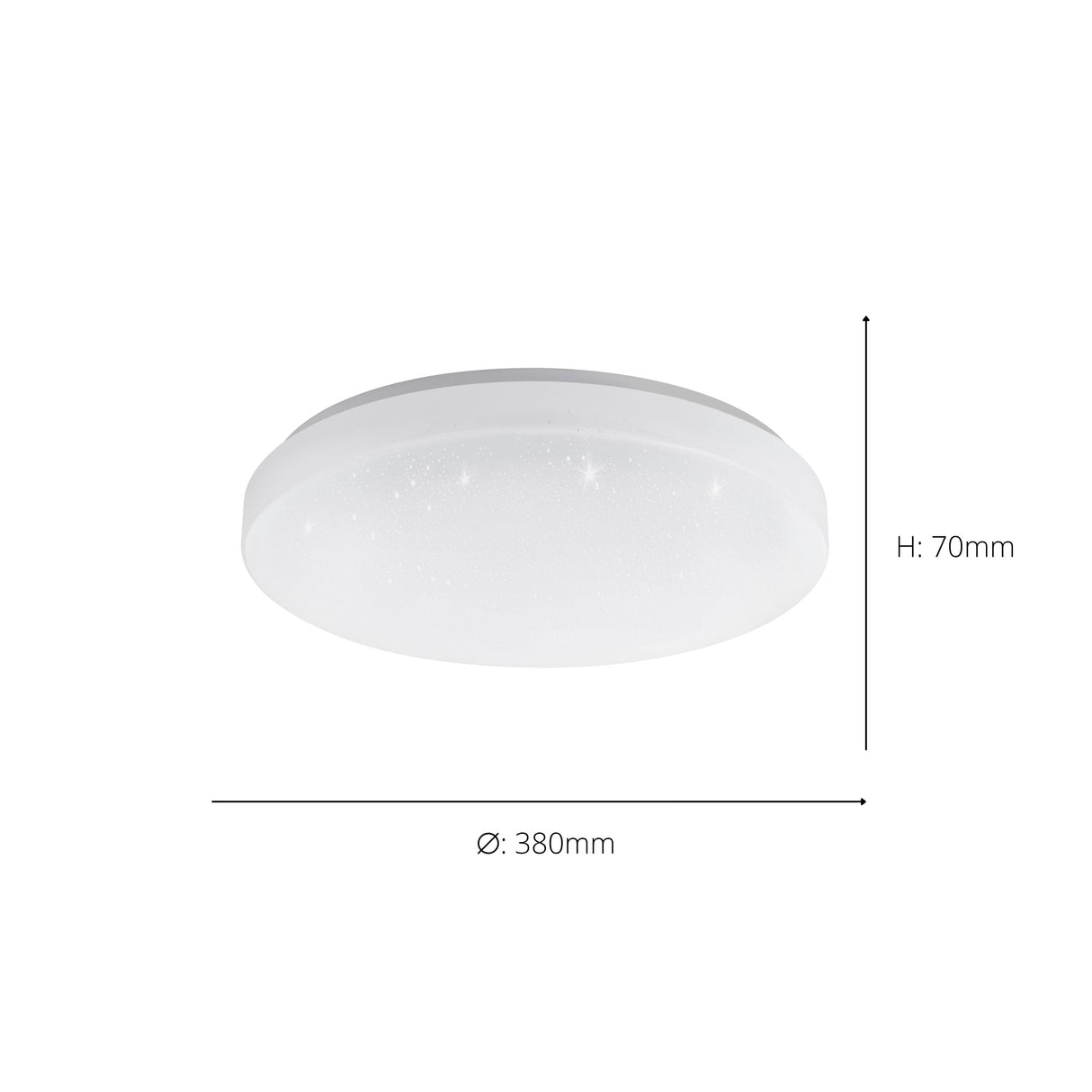 Eglo EU Totari?Z Smart LED Ceiling Light – White Crystal?Effect Design, Tuneable White 2700–6500K, App & Remote Control, 380mm Indoor Light
