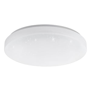 Eglo EU Totari?Z Smart LED Ceiling Light – White Crystal?Effect Design, Tuneable White 2700–6500K, App & Remote Control, 380mm Indoor Light