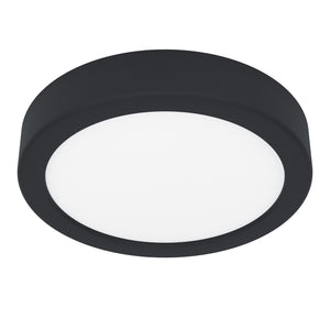 Eglo EU Fueva 5 Black LED Round Bathroom Surface-Mounted Ceiling Light, 16cm, 3000K