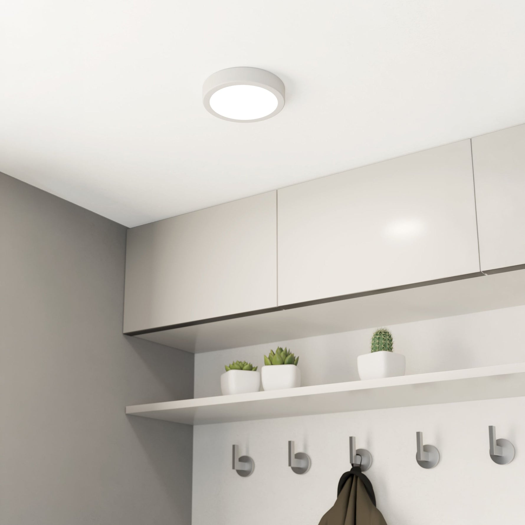 Eglo EU Fueva 5 Black LED Square Bathroom Surface-Mounted Ceiling Light, 16cm, 3000K