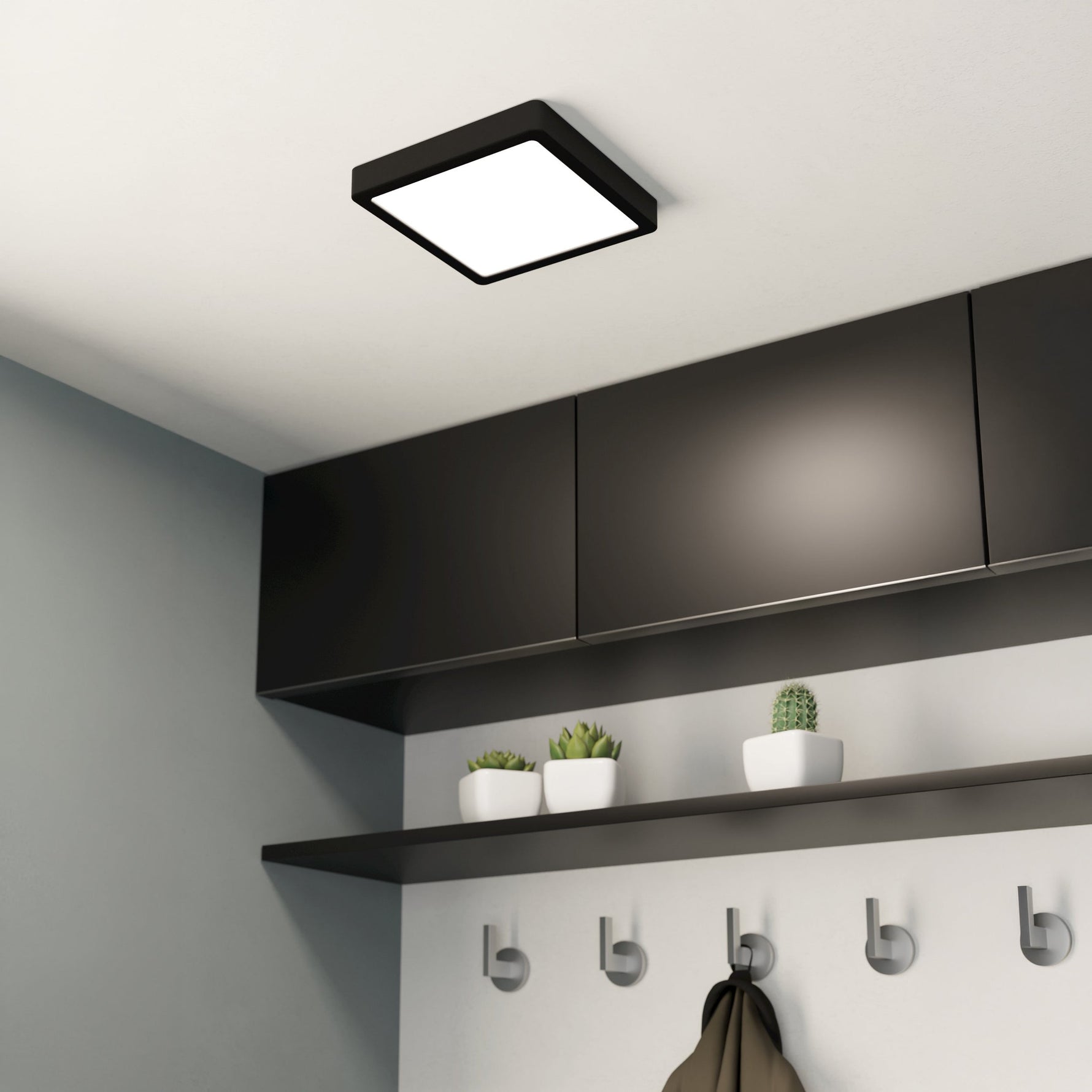 Eglo EU FUEVA?5 LED Surface?Mounted Light – White Steel, Warm White, IP44 Bathroom Ceiling Light