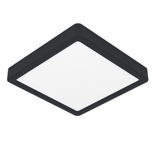 Eglo EU FUEVA?5 LED Surface?Mounted Light – Black Steel, Warm White, IP44 Bathroom Ceiling Light