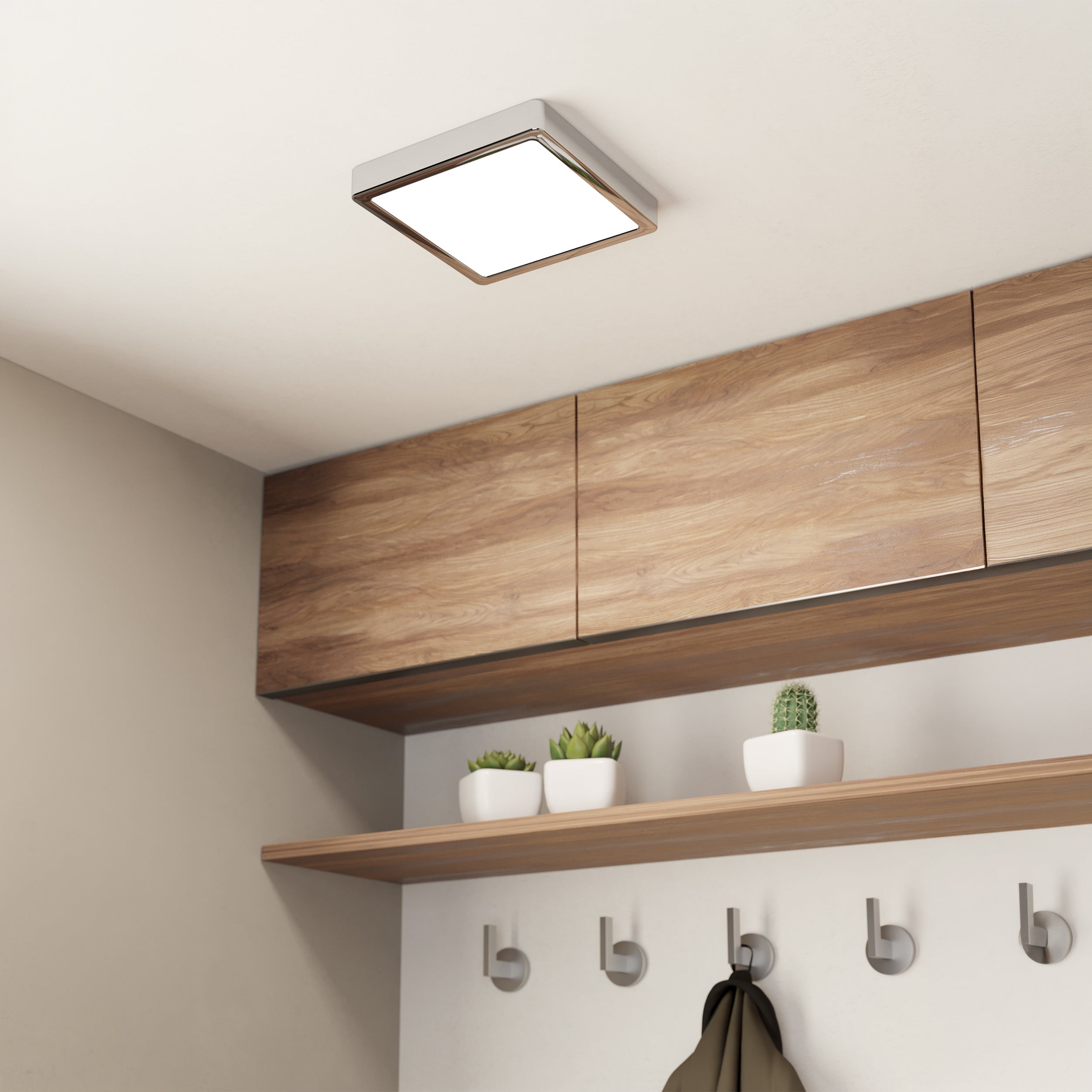 Eglo EU FUEVA?5 LED Surface?Mounted Light – Chrome Steel, Warm White, IP44 Bathroom Ceiling Light