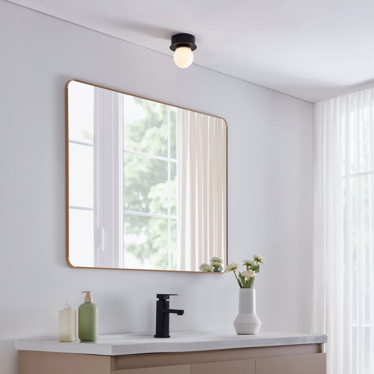 Eglo EU MOSIANO Wall & Ceiling Light – Black, Opal Glass, LED, Warm White, IP44 Bathroom Lighting