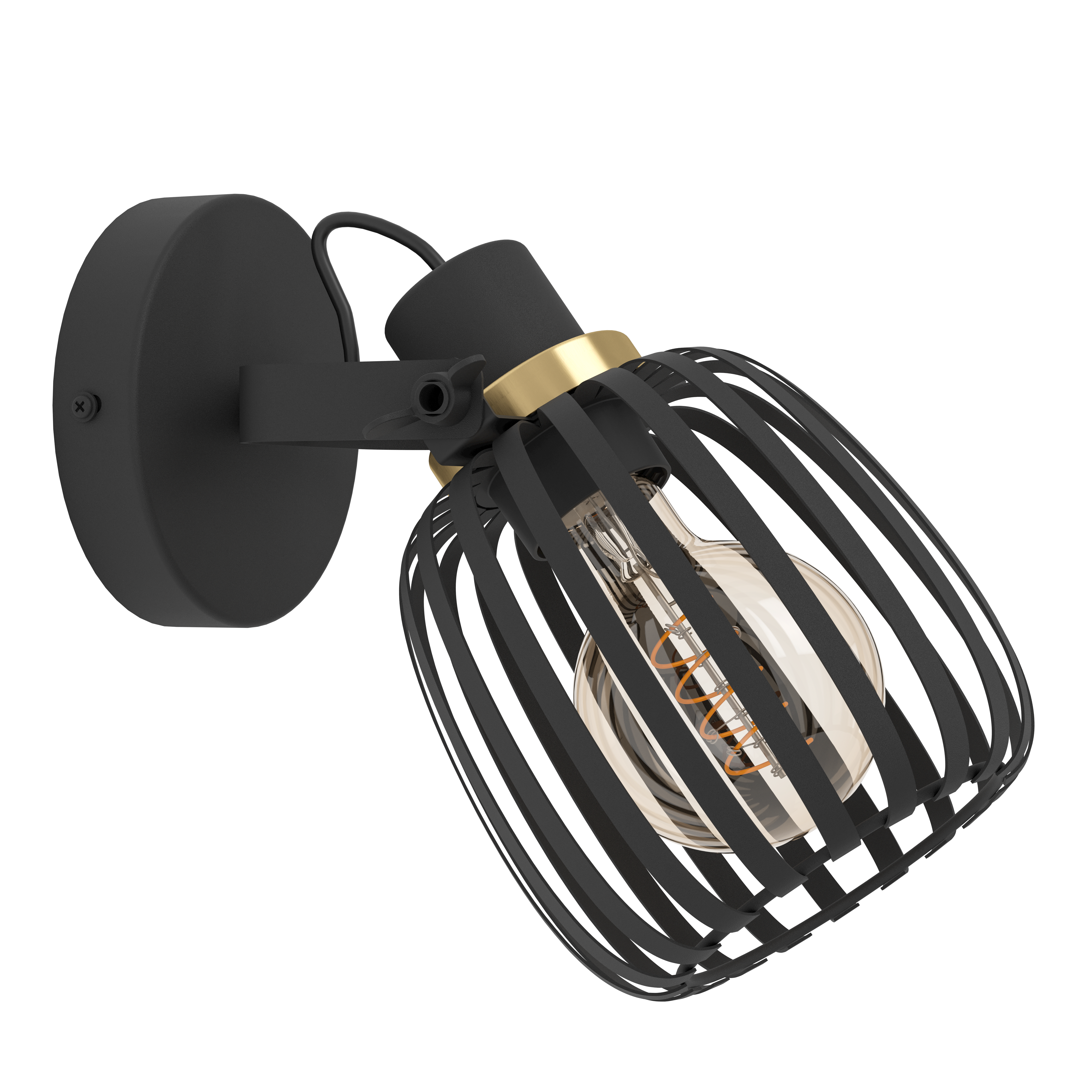 Eglo Lighting WL/CL/1 E27 black/brass-br. 'GIRONA' Spots from the GIRONA range. Part Number - 900661