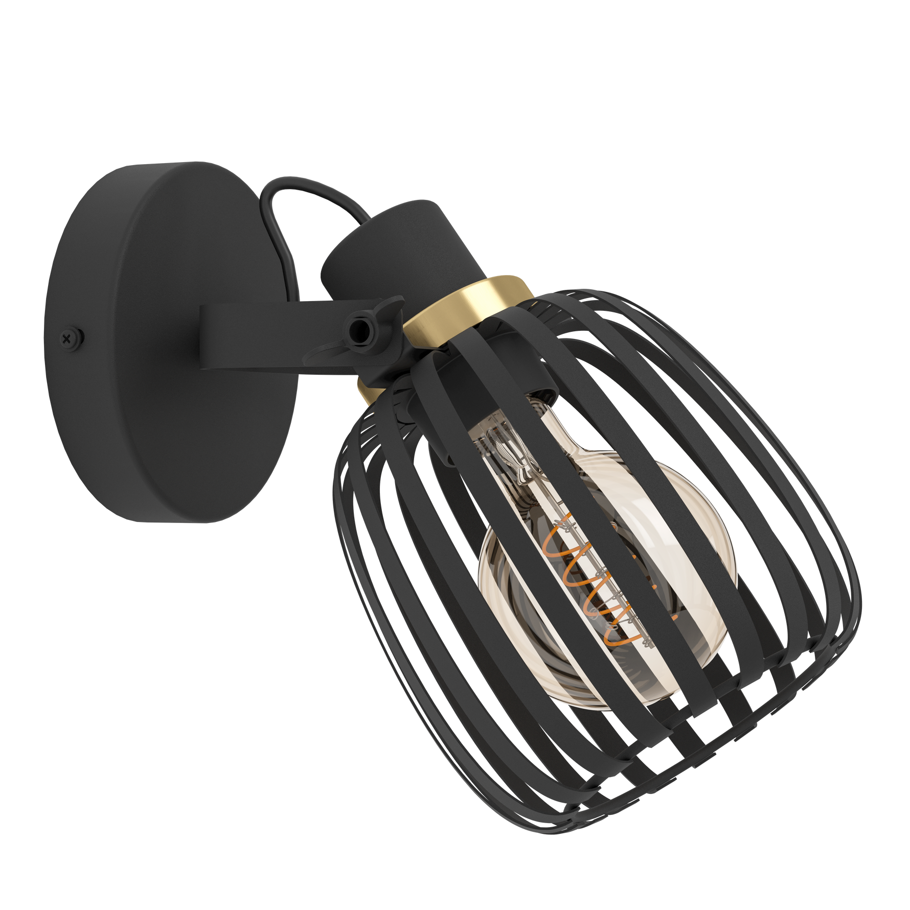 Eglo Lighting WL/CL/1 E27 black/brass-br. 'GIRONA' Spots from the GIRONA range. Part Number - 900661