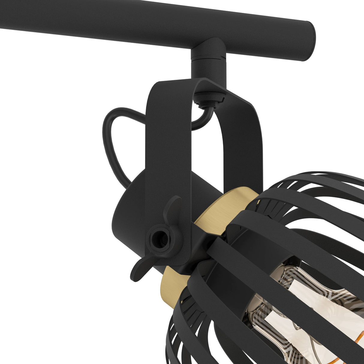 Eglo EU Girona Black & Brushed Brass Steel Modern 3-Light Spotlight