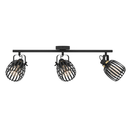 Eglo EU Girona Black & Brushed Brass Steel Modern 3-Light Spotlight