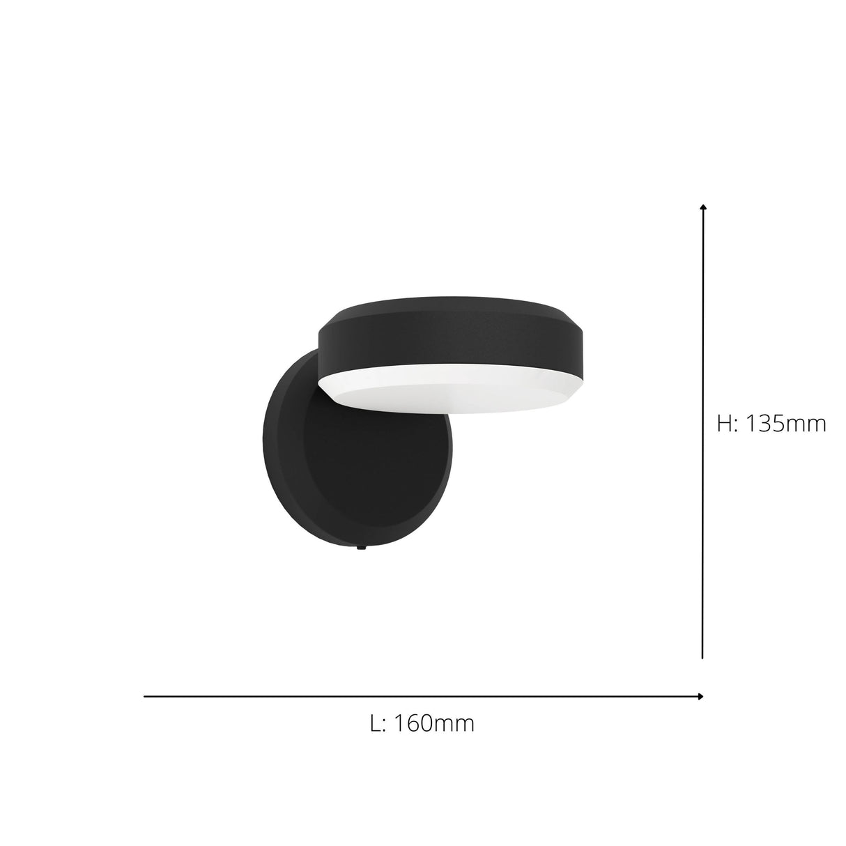 Eglo EU Fornaci LED Outdoor Wall Light Round Black Steel Downlight