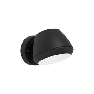 Eglo EU Nivarolo LED Outdoor Wall Light Black Steel with White Diffuser, GU10 Warm White, IP44