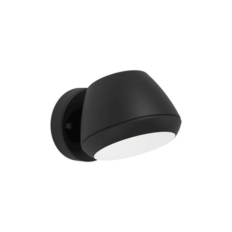 Eglo EU Nivarolo LED Outdoor Wall Light Black Steel with White Diffuser, GU10 Warm White, IP44