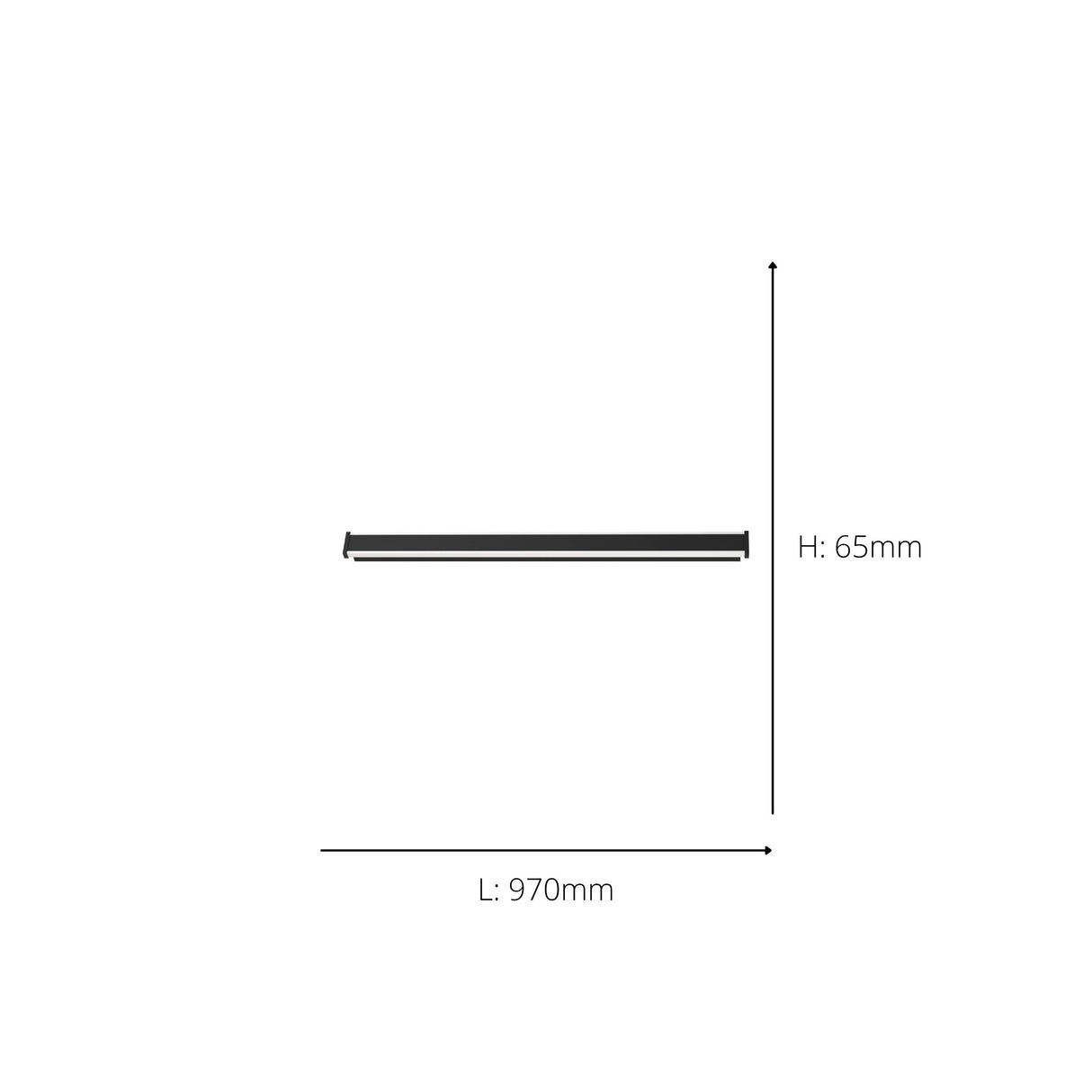 Eglo EU Neviano LED Outdoor Wall Light 97cm Linear Black Steel Bar, Warm White, IP55