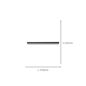 Eglo EU Neviano LED Outdoor Wall Light 97cm Linear Black Steel Bar, Warm White, IP55