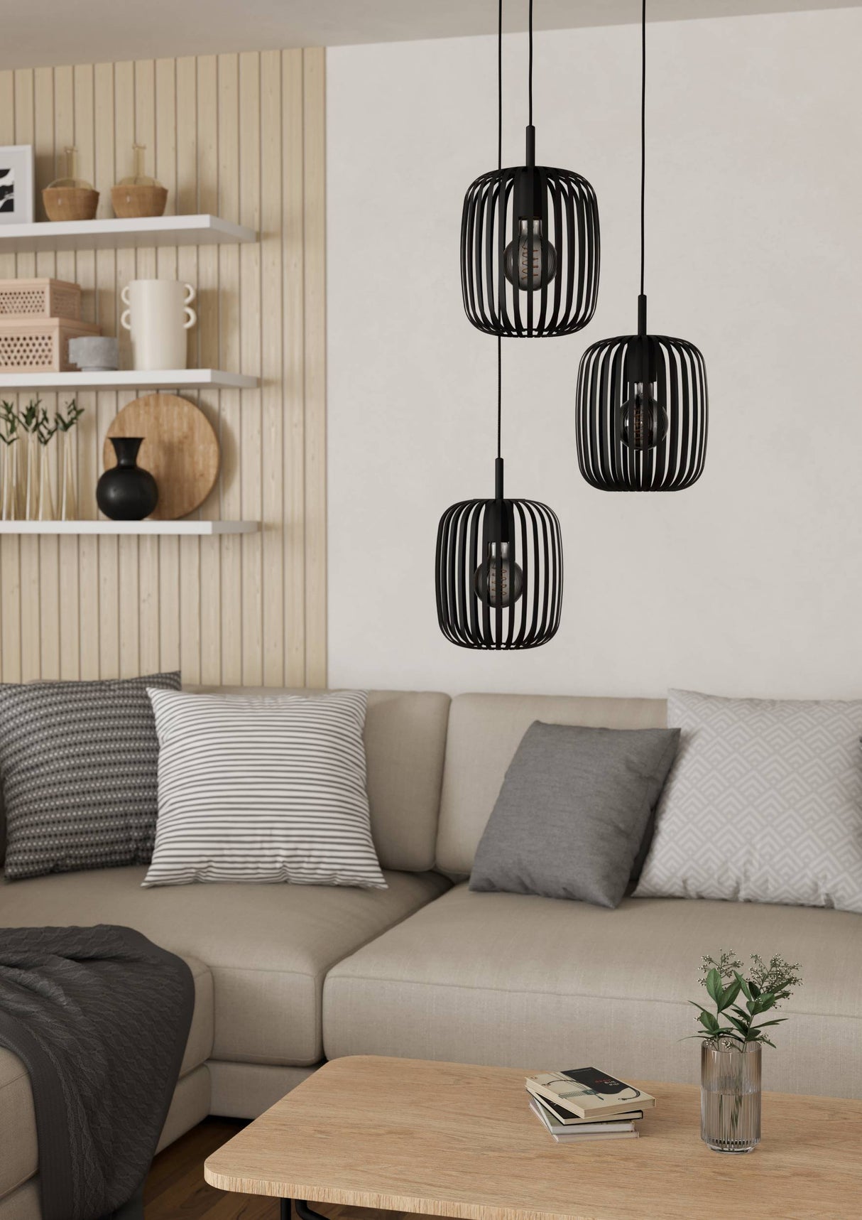Eglo EU Romazzina Steel Black 3-Light Pendant
