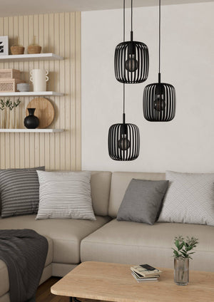 Eglo EU Romazzina Steel Black 3-Light Pendant