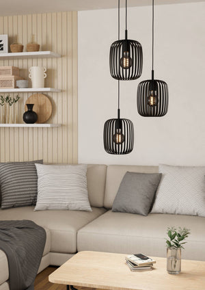 Eglo EU Romazzina Steel Black 3-Light Pendant
